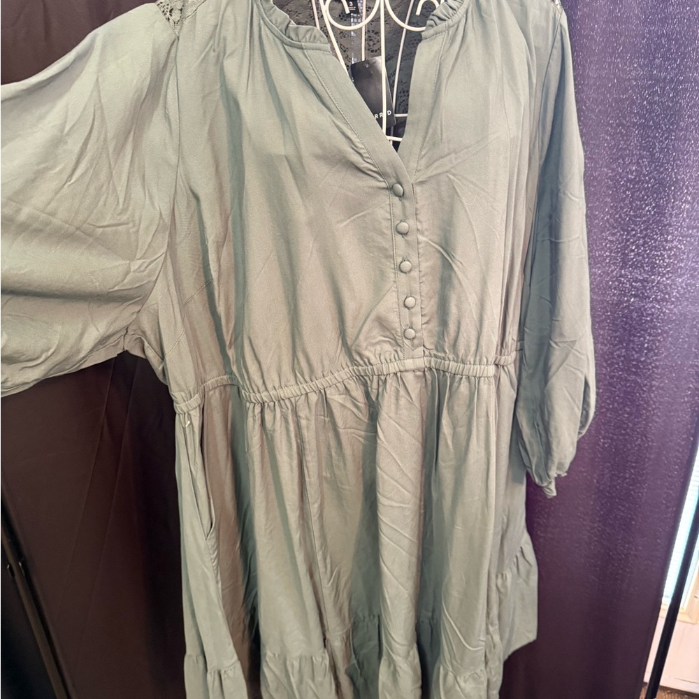 Torrid Sage Green Long Sleeve Dress
